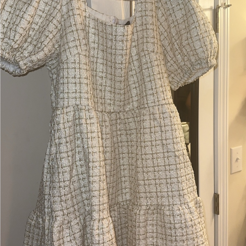 Chic Cream Textured Dress